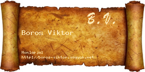 Boros Viktor névjegykártya